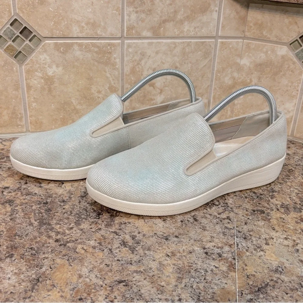 FitFlop Superskate Silver Comfort Loafer Sneaker Size 10 - Picture 2 of 12